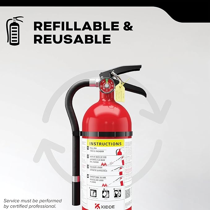 Kidde Commercial-Grade Fire Extinguisher for Office, Schools, Rechargeable, 2A10BC, 2 Pack