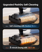 Tineco Floor One S9 Artist Pro Wet Dry Vacuum Cleaner, 22kPa Suction, 360° SmoothDrive, Anti-Tangle Design, 185°F Flashdry, 75 Min Runtime, Dual-Edge Cleaning, 180° Lay-Flat