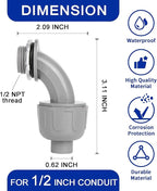 (1/2" Conduit Parts 60 Pack) Yariwiz 1/2 PVC Electrical Conduit Fitting Plastic Liquid Tight Conduit Connector Kit, Include 20 Conduit Couplings, 20 Conduit 90 Degree Elbows and 20 Conduit Straps