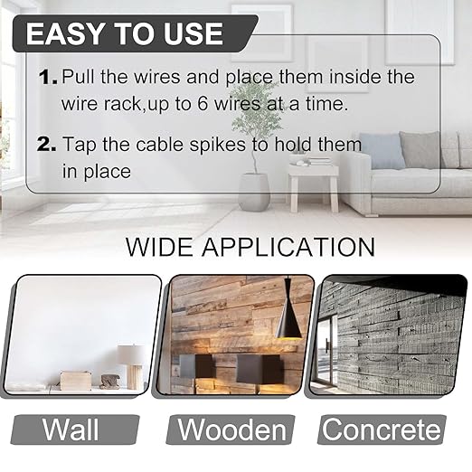 200 Pcs Multi-Cable Staple, Cable Stackers Electrical Wire Stackers, Cable Staples Clips with Steel Nails, White for Suitable Most Cables (White)