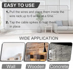 200 Pcs Multi-Cable Staple, Cable Stackers Electrical Wire Stackers, Cable Staples Clips with Steel Nails, White for Suitable Most Cables (White)