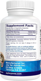 Oyster Extract - Pure, Highly Concentrated Supplement for Men & Women – Supports Energy & Immune Boost; Zinc, Taurine, Amino Acids, and Vitamins, 500 mg, 60 Veg Capsules, Made in USA