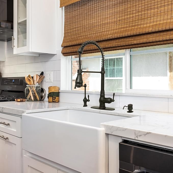 Akicon One-Handle Pre-Rinse Pull-Down Spring Kitchen Faucet