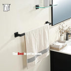 JQK Black Towel Bar, Rounded Edges 26.41 Inch Towel Rack, 304 Stainless Steel Bathroom Wall Mount, Useable Length 24 Inch, TB250L24-PB