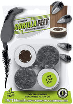 GorillaFelt CB270 Furniture Feet Floor Protectors/Felt Glides (Set of 4) Tap On Felt Furniture Pads Guaranteed to Stay On, 1-1/2 Inch Round Sliders