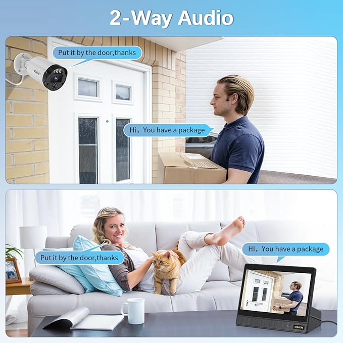 【All-in-One Security System】 4K Outdoor Wired Security Camera System, Home Video Surveillance Systems, Wired Cameras for Home Security