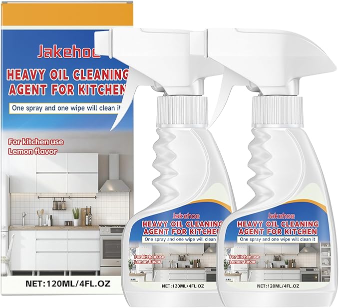 Greasy Dirt Clean Spray, Degreaser Cleaner Heavy Duty, Kitchen Cleaner, All Purpose Stain Removal Cleaners, Oven And Grill Cleaners Clean Up Kitchen Oil Stains(2, pcs-120ml)