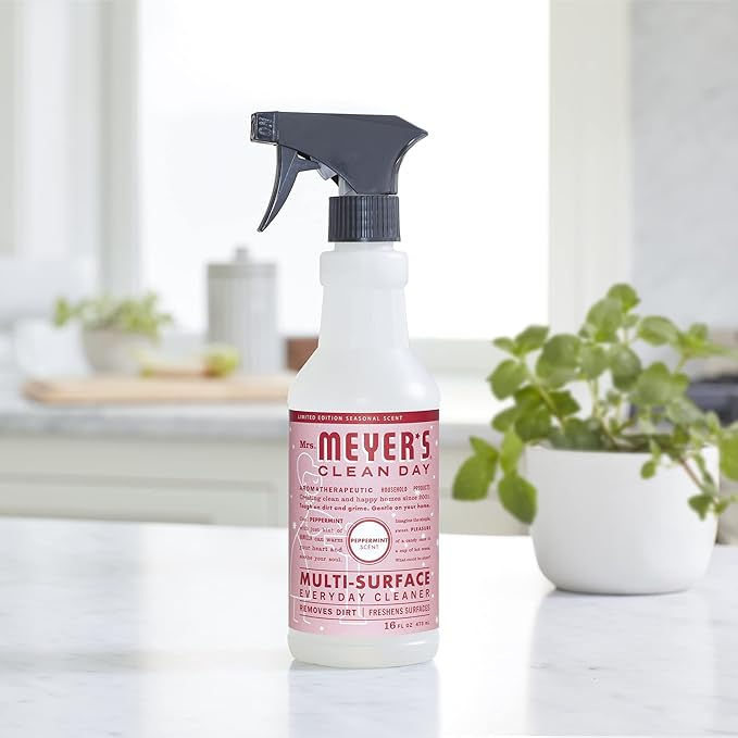 Mrs. MEYER'S CLEAN DAY Multi-Surface Everyday Cleaner, Peppermint Scent, 16 Ounce Bottle (Pack of 3)