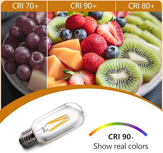 T45 LED Edison Bulbs, 6 Pack, 40W Equivalent, 2700K Warm White Cozy Light, 4W E26 Base LED Bulbs, Dimmable, Clear Glass Light Bulb for Chandelier Light Fixtures