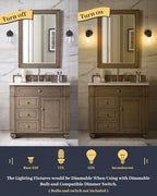 EAPUDUN 1-Light Matte Black Bathroom Light Fixtures Over Mirror, Vanity Lights with 1 Globe Clear Glass Shades, Industrial Style Wall Sconces, WLA1433-MBK