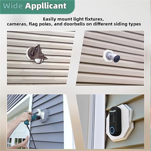 Vinyl Siding Mounting Block, Qulity Plate 130110006001 Octagon Outdoor Light Block for 1/2 inch Lap Double and 4 inch Height Siding, Small White 1 Pack