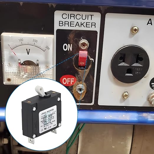 GLOSO J Type Toggle Hydraulic Magnetic Single Pole Circuit Breaker AC/DC Manual Reset Switch Yachts Campers Caravans Red Toggle, 50A, J1P