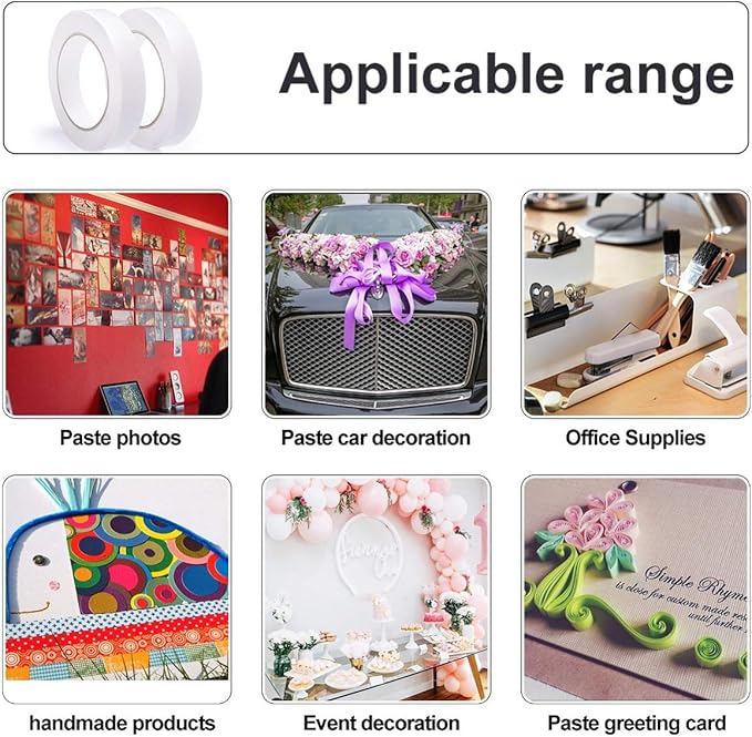 2 Rolls 1 Inch Double Sided Tape (1-Inch x 30 Yards per Roll), Permanent Clear Double-Sided Adhesive Scotch Tape for DIY Arts, Crafts, Scrapbook, Photos Display ect (1 Inch x 60 Yards Total)