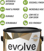 EVOLVE Paint & Primer: Environment-friendly, Low Sheen with One-coat Coverage for Interior & Exterior surfaces (Burlap Brown, 1-Gallon)