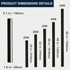 MELUCEE Exterior Wall Lights for House 2 Pack 60 Inch Long Strip Modern Outdoor Light Wall Fixture Sconce, Dimmable Outside Linear Exterior Lights, Black Wall Mount Lighting for Porch Corridor, Garage