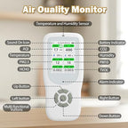 11-in-1 Air Quality Monitor - Portable Indoor Air Quality Detector with Stand, Real-Time Test for AQI, CO2, PM2.5, PM1.0, PM10, TVOC, HCHO, Particles, Temperature & Humidity with Aler (White-White)