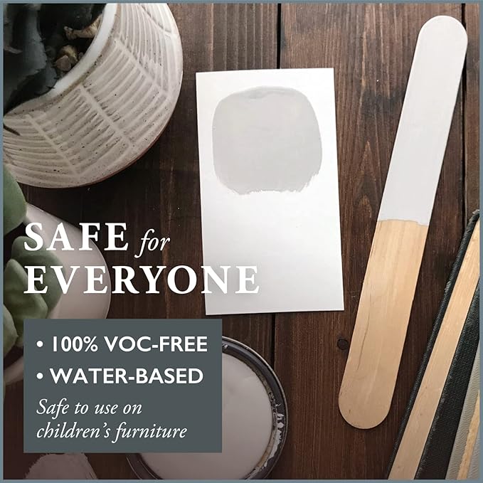 AMY HOWARD AT HOME Chalk-Based One Step Paint for Furniture, Cabinetry, Decor, Finish, and More | No Stripping, Sanding, or Priming | Ultra-Light Base | 16 Ounce | Parisian Gray