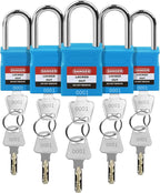 Lockout Tagout Locks - 5 Pack Blue Loto Locks, Keyed Alike Padlock OSHA Compliant Lock Out Tag Out Lock, Safety Padlocks for Electrical Lockout Tag Out Kits