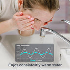 Mini Tankless Under Sink Instant Hot Water Heater Electric 3kW 120V Plug-in, Enlarged LED Digital Display, Knob Control, IPX4, Multiprotective, 30-55℃ Thermostatic On Demand Water Heater, Gray