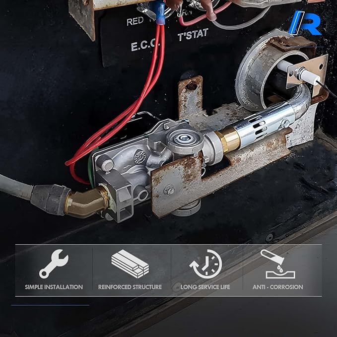 93844 & 91638 | RV Water Heater Solenoid Gas Control Valve w/Main Burner Tube Fit for Dometic Atwood 6 Gallon Water Heater GCH6-XX, GC6A-XX, GH6-XX, G6A-XX, GCH6A-XX, GC6AA-XX