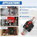 BOJACK 20A Audio Inline Circuit Breaker Reset Fuse Holder 12-24V DC Manual Reset Fuse Holder 3-15 AWG Overload Protection for Car Audio Sound Amplifier System RV Marine Boat Truck Solar Inverter