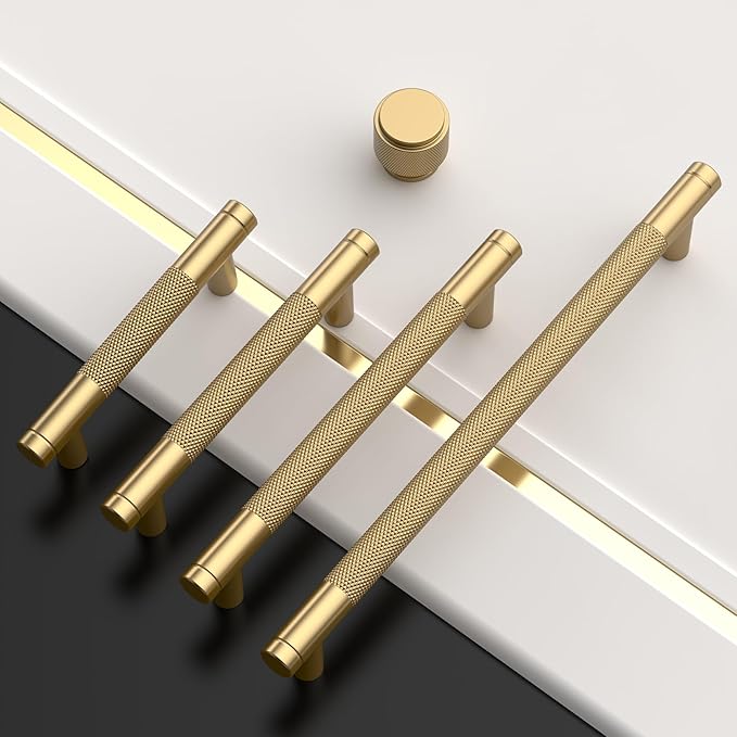 Amerdeco 10 Pack Champagne Bronze Cabinet Pulls 6.3 Inch(160mm) Hole Center Drawer Pulls Cabinet Hardware Kitchen Cabinet Handles for Bathroom ZH031