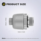 150 PCS 1/2" Liquid Tight Connector NPT Non-Metallic for PVC Electrical Flexible Conduit Fittings - Sturdy, Quick Installation, UL Listed for Home Outdoor Tubes Tools