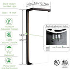 Black 18/20/22W 14in Outdoor Wall Light Fixtures, IP65 Waterproof, 3-Color Temp Adjustable Porch Lights, Modern dawn to dusk Exterior Sconces for House, Front Door, Walkway, Wall Mount,2 Pack