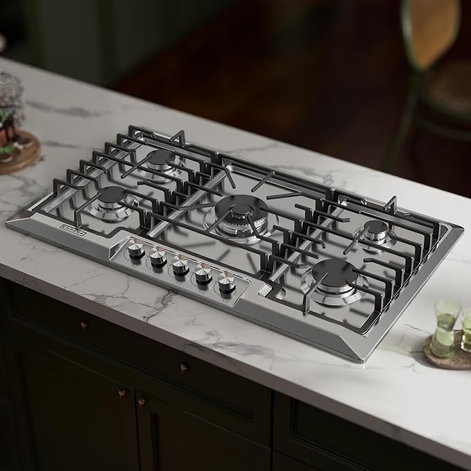 Empava 36" Stainless Steel 5 Italy Sabaf Burners Stove Top Gas Cooktop EMPV-36GC881