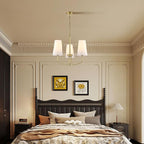 Modern Gold 3-Light Chandelier with Fabric Shade Chandelier E26 Pendant Light for Living Room, Entryway, Living Room,Bedroom Adjustable