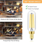 Dimmable E12 Led Bulbs 100W T6 Candelabra Light Bulb Soft White 3000K E12 Edison Bulbs 8W Vintage LED Filament Edison Candle Bulb 800lm, 6Pack