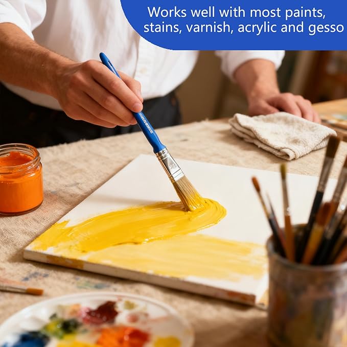 King Origin Small Paint Brush Set, 50 Pcs, 1/2 Inch (13 mm) Mini Paint Brushes for Detailed Painting, Touch-Ups, Crafts, Furniture, DIY Painting