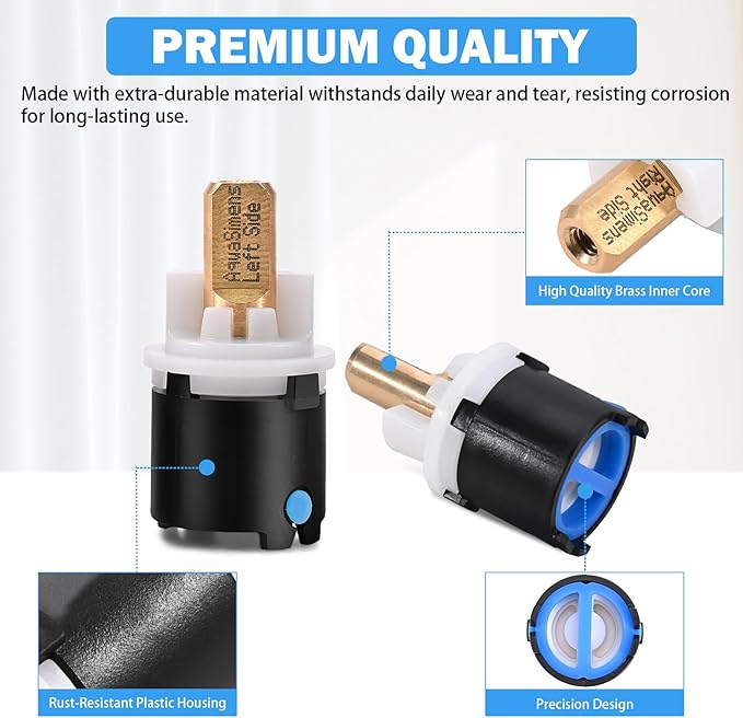 RP60400 Delta Faucet Valve Stem Cartridge Replacement for Delta Two Handle Diamond Seal Technology Bathroom Sink Bathtub Shower Faucet and Beverage Faucet, Delta Faucet Stem Assembly Repair Kit