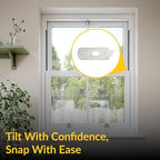 Brixwell Tilt Latch with Extended Screw Ports, Reversible, Plastic Material, White Finish, 3-1/2" Length, 1-3/8" Width, 2-1/2" Hole Spacing, Window Hardware Replacement