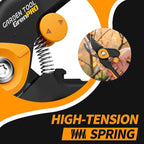 Bypass Pruning Shears 8.6", Heavy Duty Garden Clippers Handheld Cuts 1.38" Hardwood, Sharp SK5 Titanium Blades for Rust-Proof & Non-Stick, Ergonomic Garden Scissors for Plant Flower