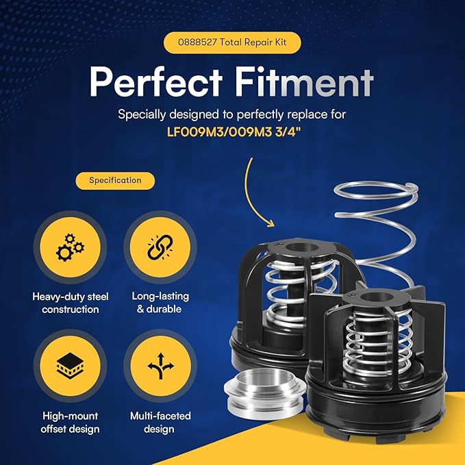 009M3 3/4" Total Repair Kit for Reduced Pressure Zone Assembly Includes Total Relief Valve Repair Kit, First Check Valve Repair Kit, Second Check Valve Repair Kit, Retainer 0888527 888527 RK 009M3-T