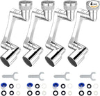 1080° Swivel Faucet Extender, Heavy Duty Rotating Sink Extension, Universal Swivel Multifunctional Robotic Arm, Rotating Splash Filter Extension Faucet Aerator for Kitchen Bathroom-4 Pcs