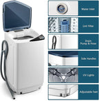 Portable Washing Machine, ARLIME Compact Mini Full-Automatic Laundry 2-In -1 Washer & Spin Dryer 7.7lbs Capacity W/Drainage Pump & Long Hose For Condo, Apartments, Dorms, RV’s Camping Living (Navy)