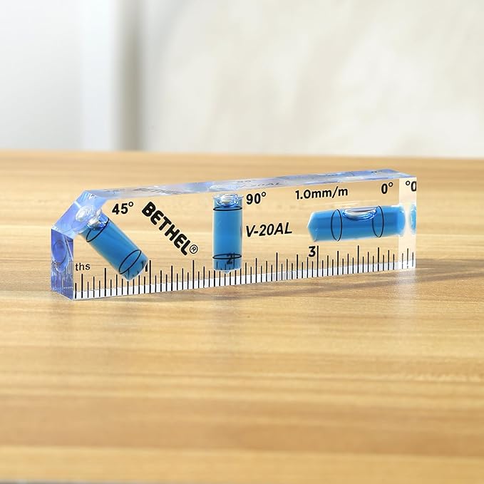 BETHEL Small Level Mini Bubble 90°/180°SpiritLevel,4 Inch Shatterproof Cross Check PocketLevel Picture Hanging Levels Tools for Machinist,Construction & Household