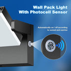 Juyace 120W LED Wall Pack Light Dusk to Dawn Outdoor Lighting Exterior Fixtures 360 °Rotation 5000K for Garage Yard Barn Area 4 Pack