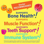 Calcium 500mg + Vitamin D3 1000 IU (25 mcg) Gummies for Kids - Bone Health and Muscle Supprt, Immune Support Gummy, Non GMO, Gluten Free, Mix Fruit Flavors - 60 Gummies