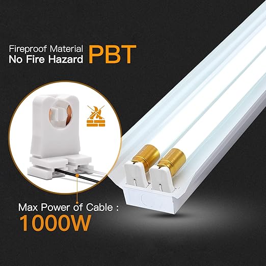 12-Pack JACKYLED Non-Shunted Turn-Type T8 Lamp Holder UL Socket Tombstone with 10 inches Wires Attached for LED Fluorescent Tube Replacements