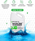 PEQUA INDUSTRIES Main Line Cleaner - Heavy-Duty Main Drain Opener for Drain Pipes, Sewer Lines and Septic Tanks, Dissolves Hairs and Organic Matter, Safe for All Septic Systems (1 Gallon (Pack of 3))