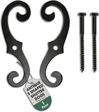 Renovators Supply Cast Iron Shutter Fasteners - Decorative S Style Shutter Dogs Hardware - Rust Resistant External Shutter Tieback with Mounting Screws - 6.5 Inches, Sold in Pairs (Pack of 1)