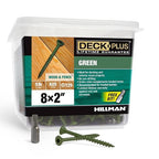 Deck Plus 48400 Exterior Wood Screws, #8 x 2, 4-Layer Epoxy Coated, Torx/Star Drive Included, Coarse Thread, Decking Screws, Outdoor Rust Resistant, Green, 625pcs