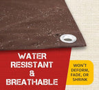 Mytee Products 10' x 12' Dark Brown Canvas Tarp 12oz - Water Resistant & Breathable - Heavy Duty Tarps - Multipurpose Tarpaulin Cover for Camping Tent