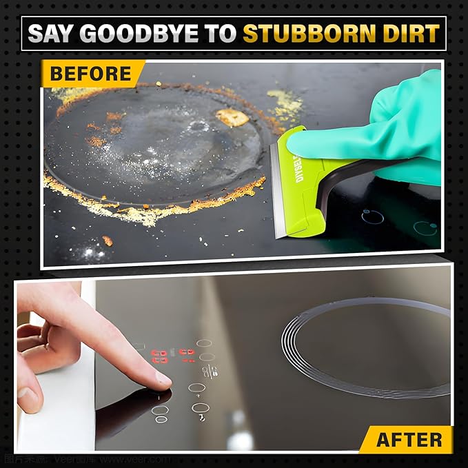 DIYSELF 1 Pack Razor Blade Scraper with 10 Extra Razor Blades, Scraper Tool, Glass Scraper for Cleaning, Glass Stove Top Scraper, Window Scraper, Paint, Cooktop, Oven Scraper, Razor Scraper Tool