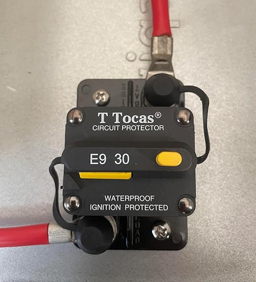 E9 30 Amp Circuit Breaker with Manual Reset | 12V - 72V DC | UL Certified Waterproof IP67 Protection Switchable 30A Surface Mount