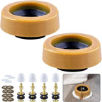 Extra Thick Wax Ring Toilet,with Flange and Bolts for Reinstallation of the Toilet, Fits 3-inch or 4-inch Waste Lines(2 PCS)