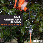 Iron Forge Cable Weatherproof 10 Ft Outdoor Extension Cord - 14/3 SJTW 15 Amp Heavy Duty Orange Extension Cord 3 Prong - Lighted End